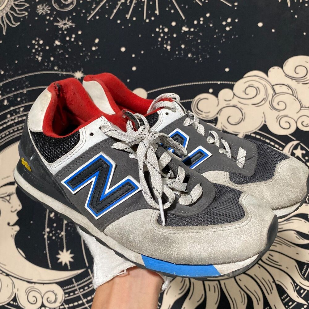 New Balance 574 ML574LB2 Athletic Sneaker Men's 8.5 Gray Suede Gym Performances